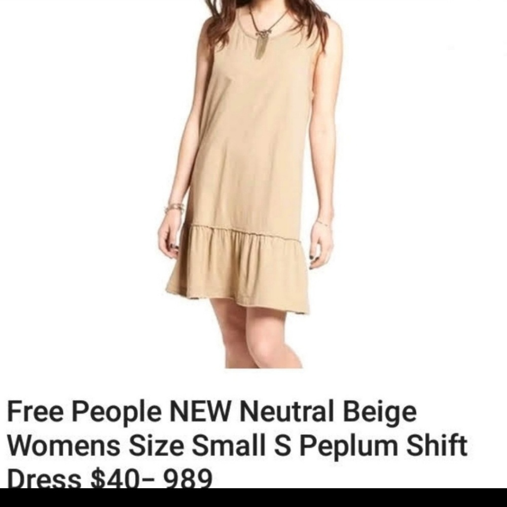 Free people cotton peplum dress Small